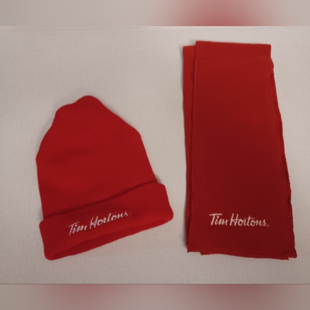 4/$40 New Tim Hortons Red Toque & Scarf